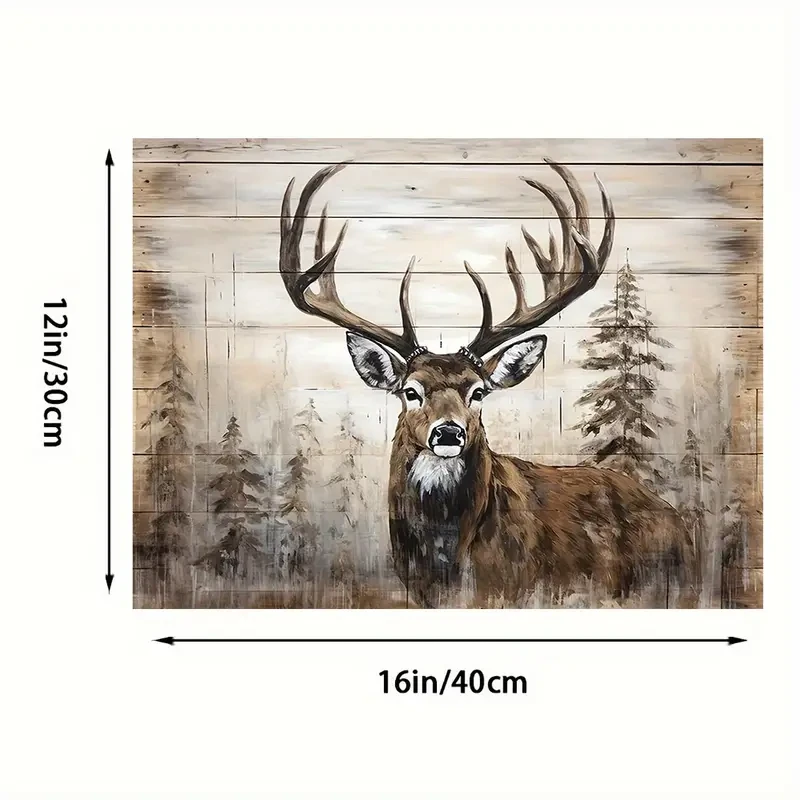 Rustic Deer & Wilderness Canvas Wall Art