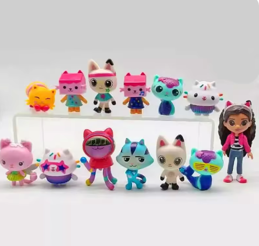 13pcs/set PVC Gabby Dollhouse