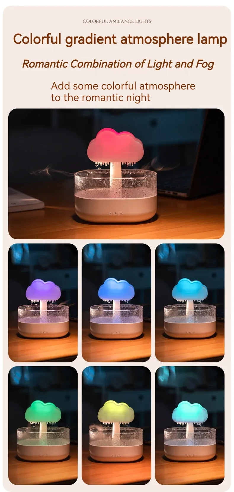 Aesthetic 200ML Rain Cloud Humidifier Water Drip