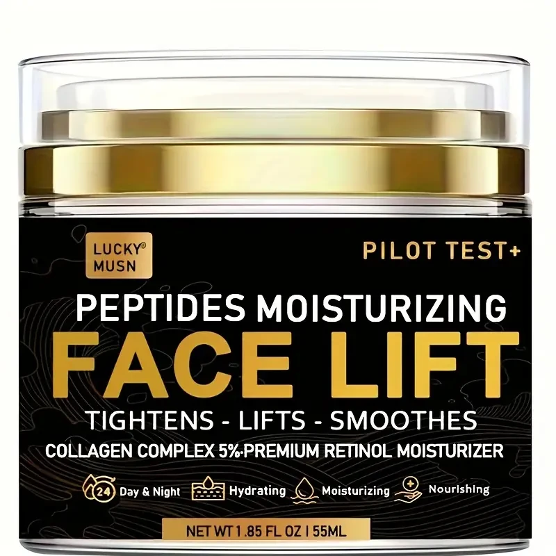 1.85oz Peptides Face Lift Cream - Deeply Moisturizing, Firming, and Lifting Skin with Hyaluronic Acid, Vitamin E, Collagen, and Acetyl Hexapeptide-8 for a Radiant and Youthful Glow