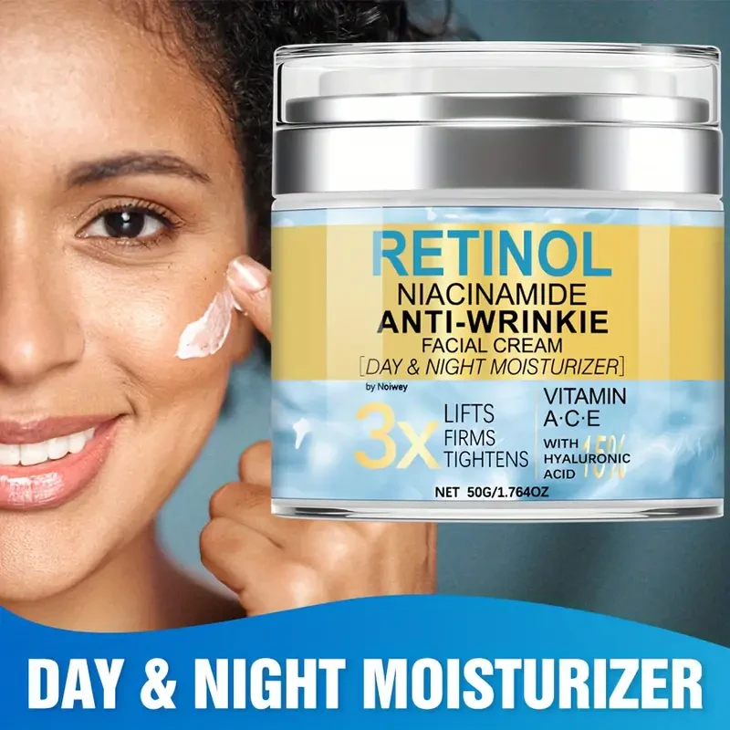 Retinol & Collagen Face Cream - 1.764oz, Anti-Wrinkle & Lifting with Vitamin E & Niacinamide, Hydrating Day & Night Moisturizer for All Skin Types