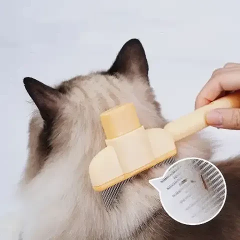 Pet Grooming Brush One-Click Hair Removal Gentle On Skin Pet Anti-Mite Hair Cleaning Brush Pressure Grooming Brush For Dogs