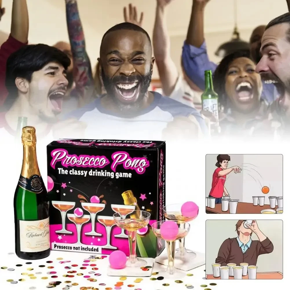 Beer Pong Game Cup PS Champagne Glass Goblet Pong Beer Game Party Family Party