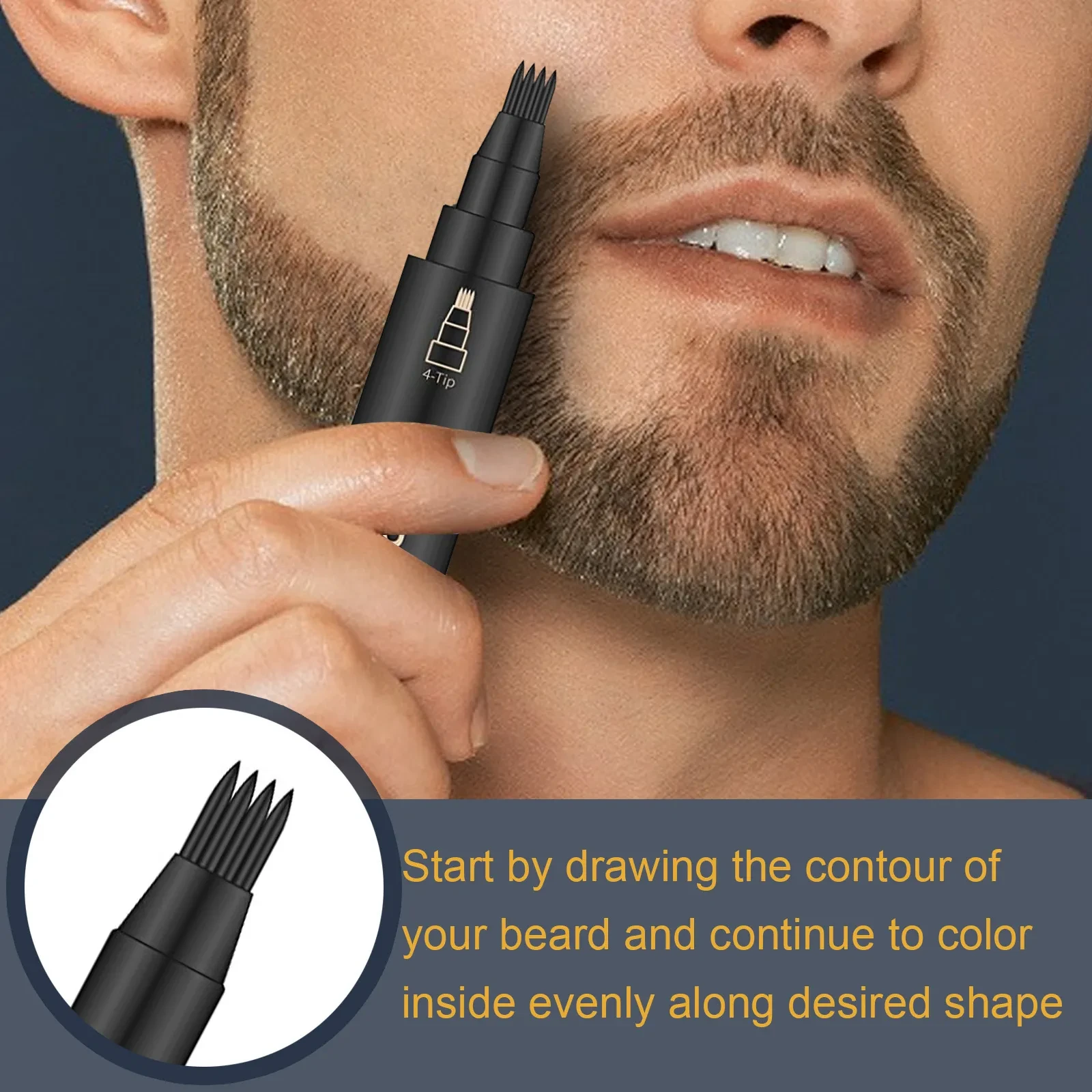 Beard Filler Pen - Long-Lasting, Waterproof & Smudge-Proof