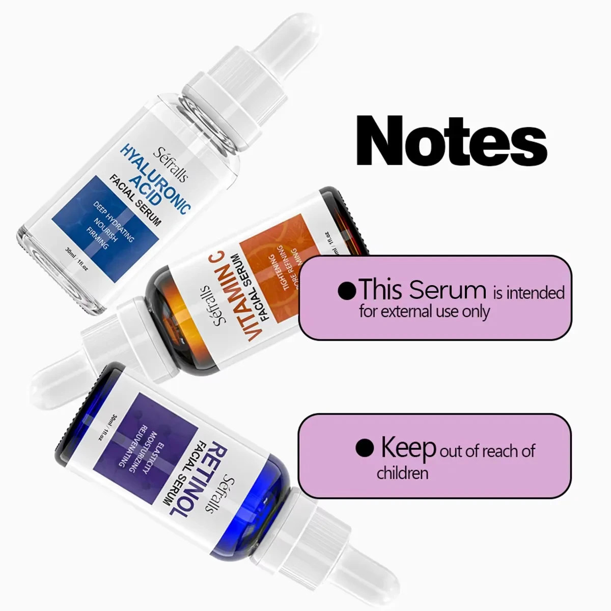 Sefralls Facial Serum Hyaluronic Acid Retinol Vitamin C
