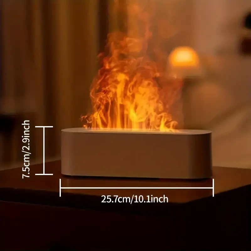 Set, Simulated Flame Humidifier With Colorful Atmosphere Light, 150ml Tank Capacity, USB Powered, 3D Fire Effect Humidifier