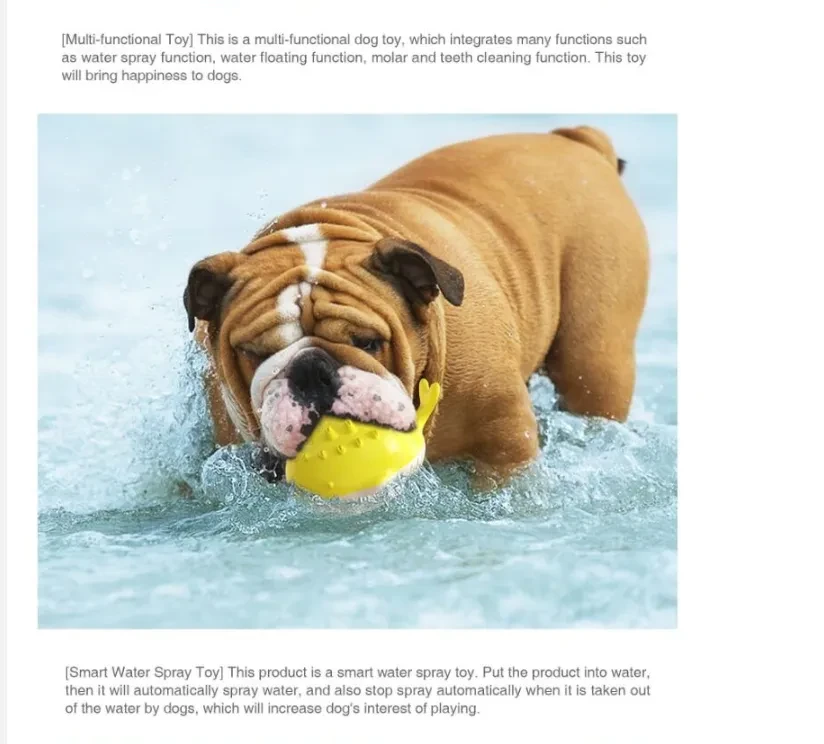 Bathing Water Spray Dog Toy