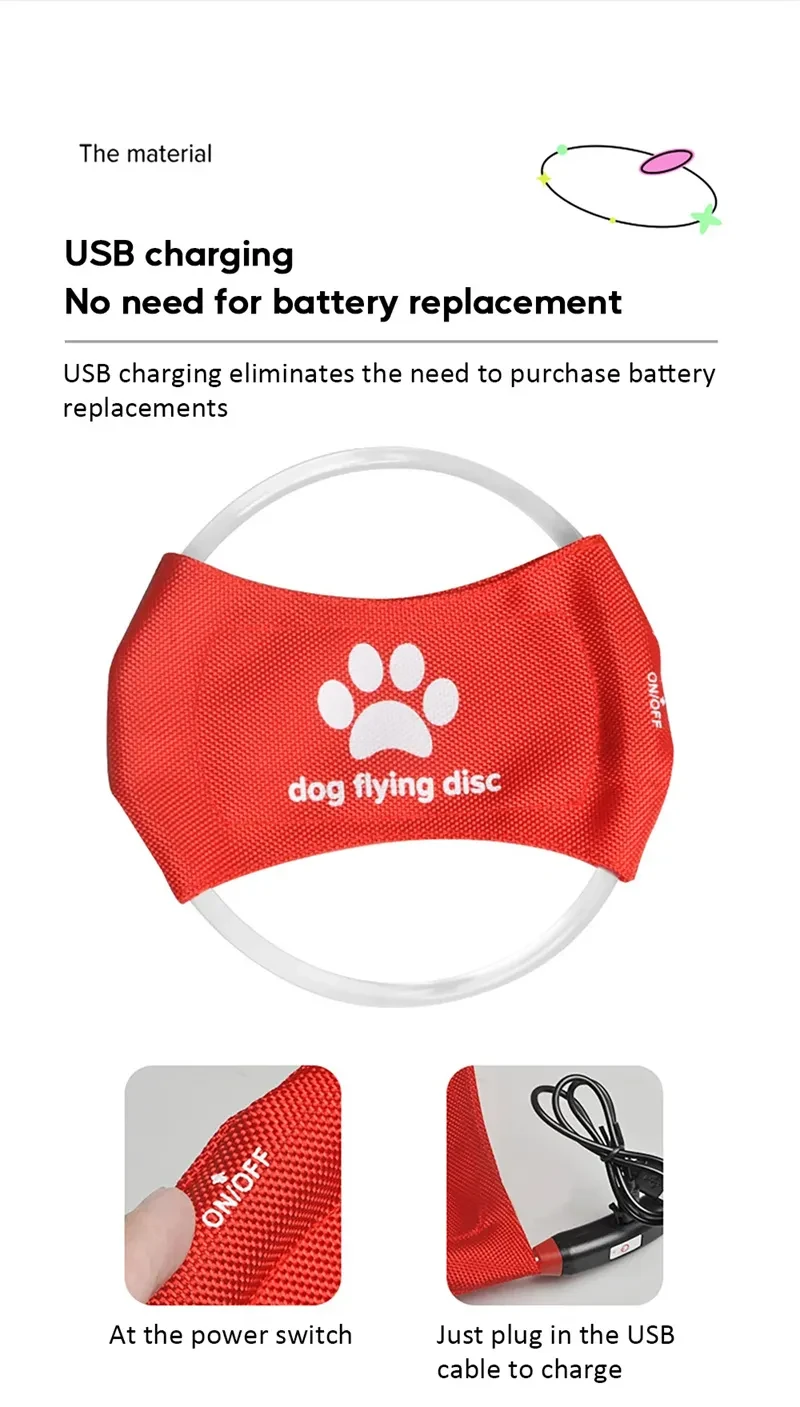 Dog Flying Discs Light Glowing LED