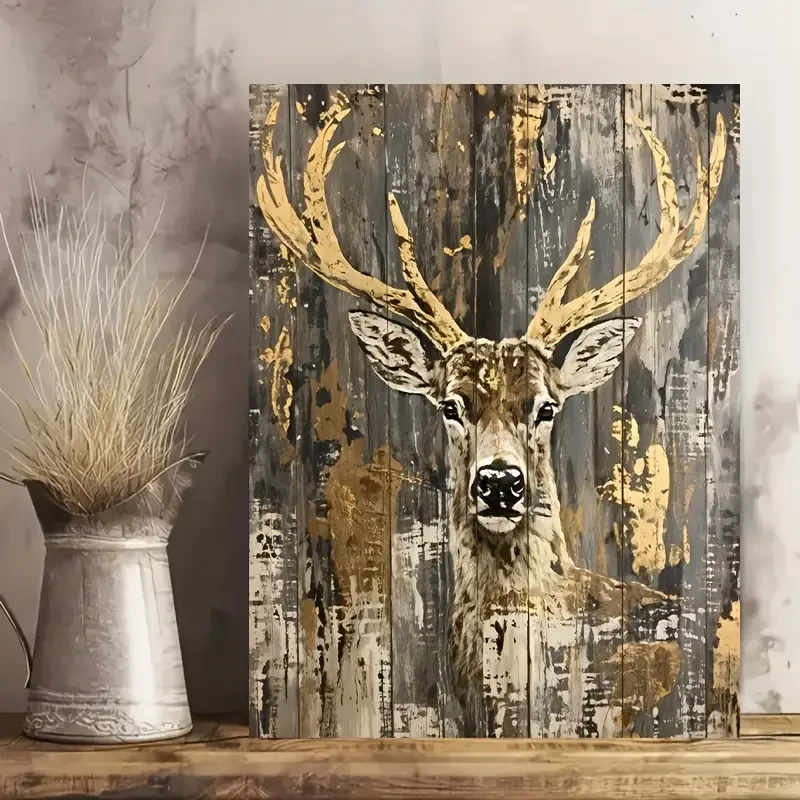 Abstract Deer Canvas Art Print Poster