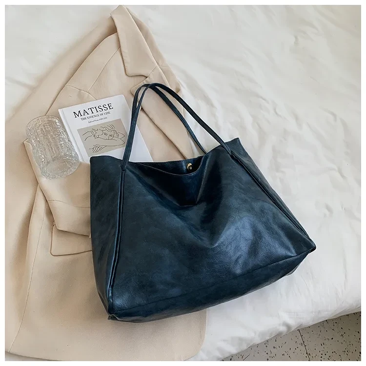Handbag New Autumn And Winter Japanese And Korean Large Capacity Soft Leather Shoulder Bag Retro Casual Handbag