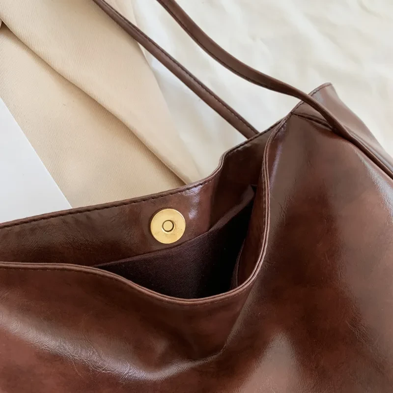 Handbag New Autumn And Winter Japanese And Korean Large Capacity Soft Leather Shoulder Bag Retro Casual Handbag