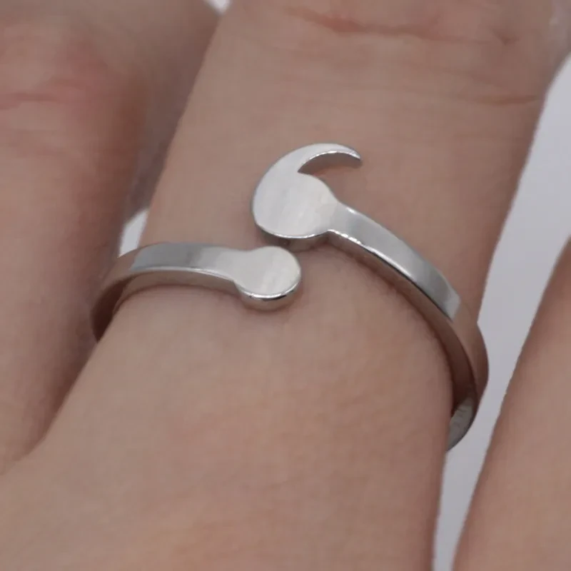 Simple Fashion Inspiration Ring Creative Semicolon Design Women Men Wave Ring