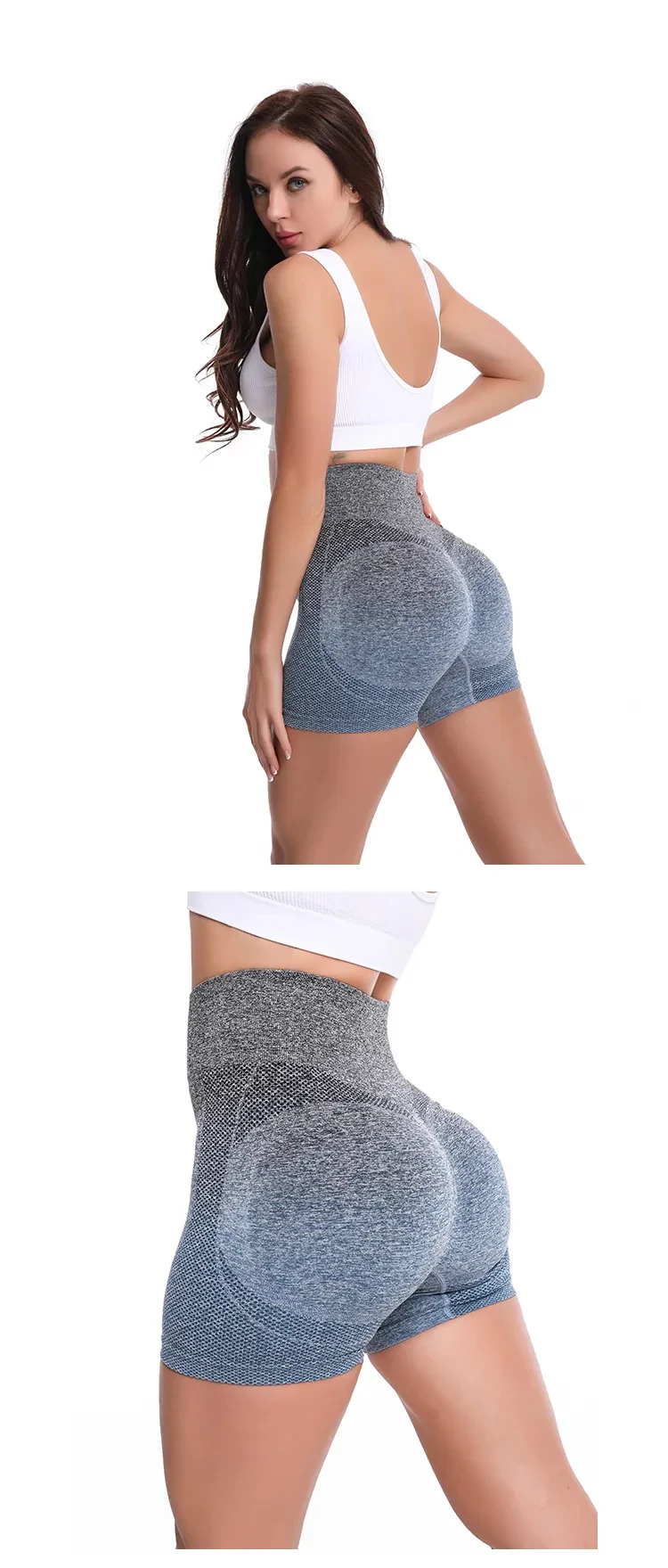 New Peach Hip Raise Yoga Pants Hanging Dyed Gradient High Waist Shorts Sports Yoga Pants