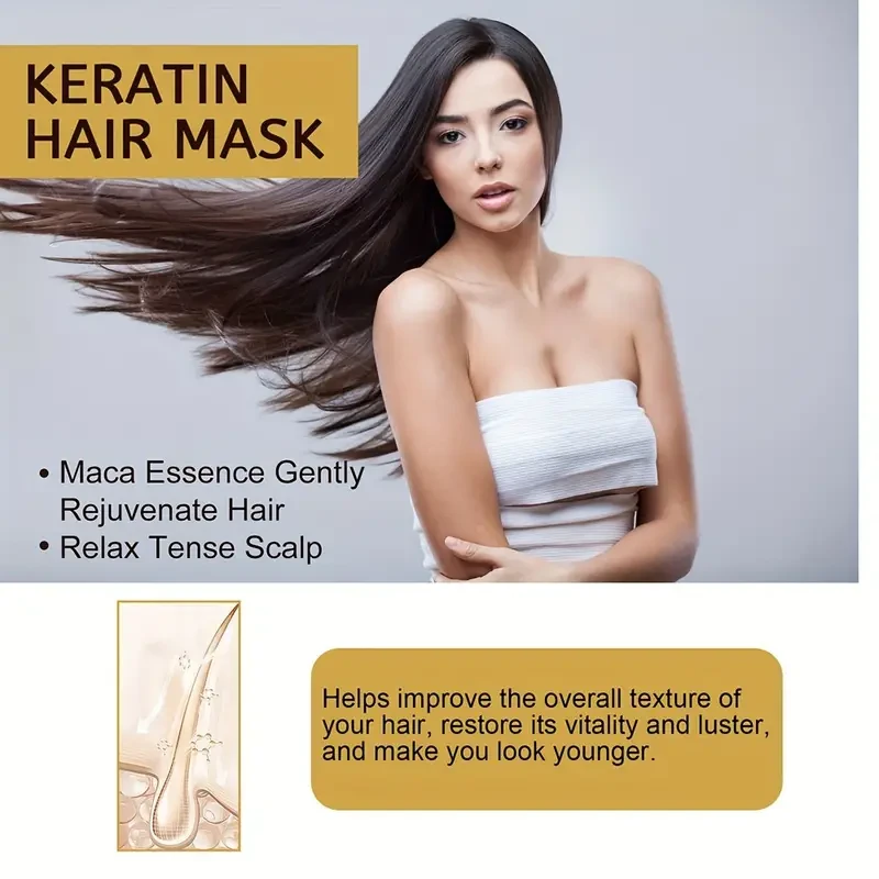 Repairing & Moisturizing Hair Mask - Deeply Nourishes And Repairs Damaged Hair, Prevents Dryness, Split Ends, And Tangles