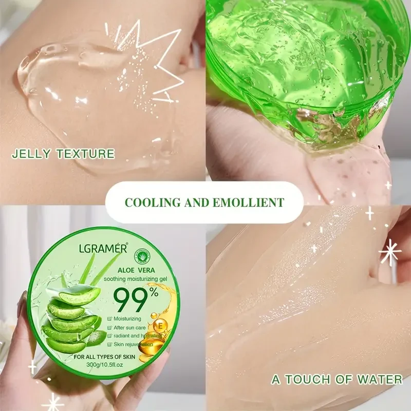 300g 99% Pure Aloe Vera Gel - Instantly Cooling & Deeply Nourishing Moisturizer for Men & Women - Strengthened Skin Barrier, Long-Lasting Hydration - Perfect Unisex Christmas Gift