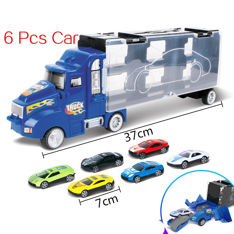 Sliding Alloy Children's Toy Container Truck Model