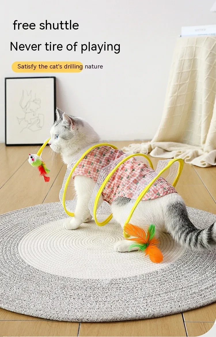 Folded Cat Tunnel S Type Cats Tunnel Spring Toy