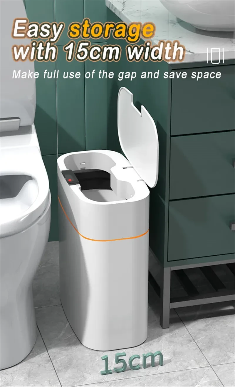 Smart Trash Can With Lid For Bedroom And Living Room