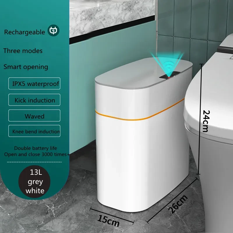 Smart Trash Can With Lid For Bedroom And Living Room