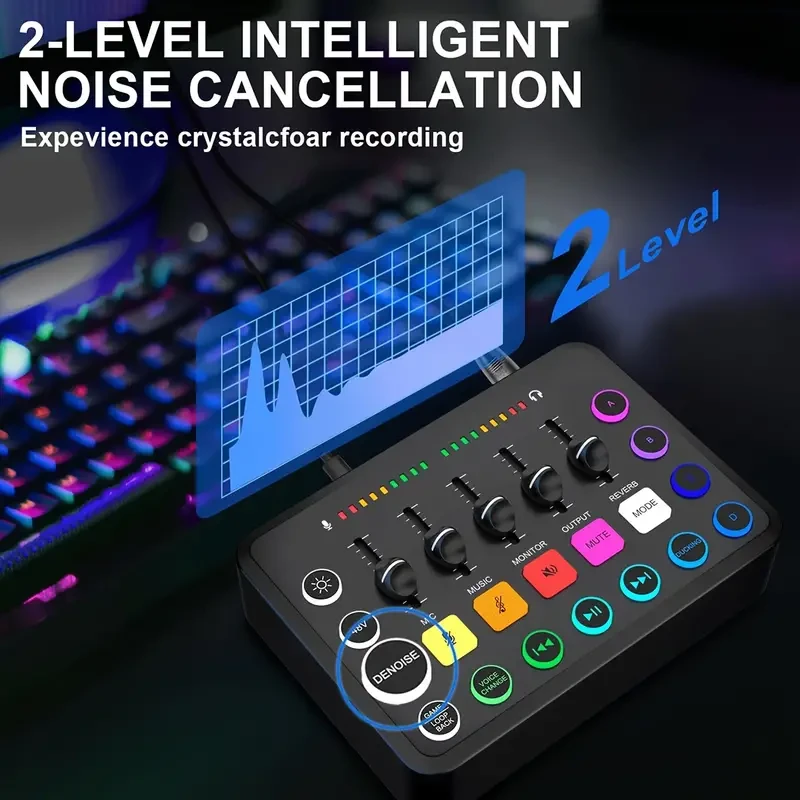 F11 Sound Card with DJ Mixer & Voice Changer