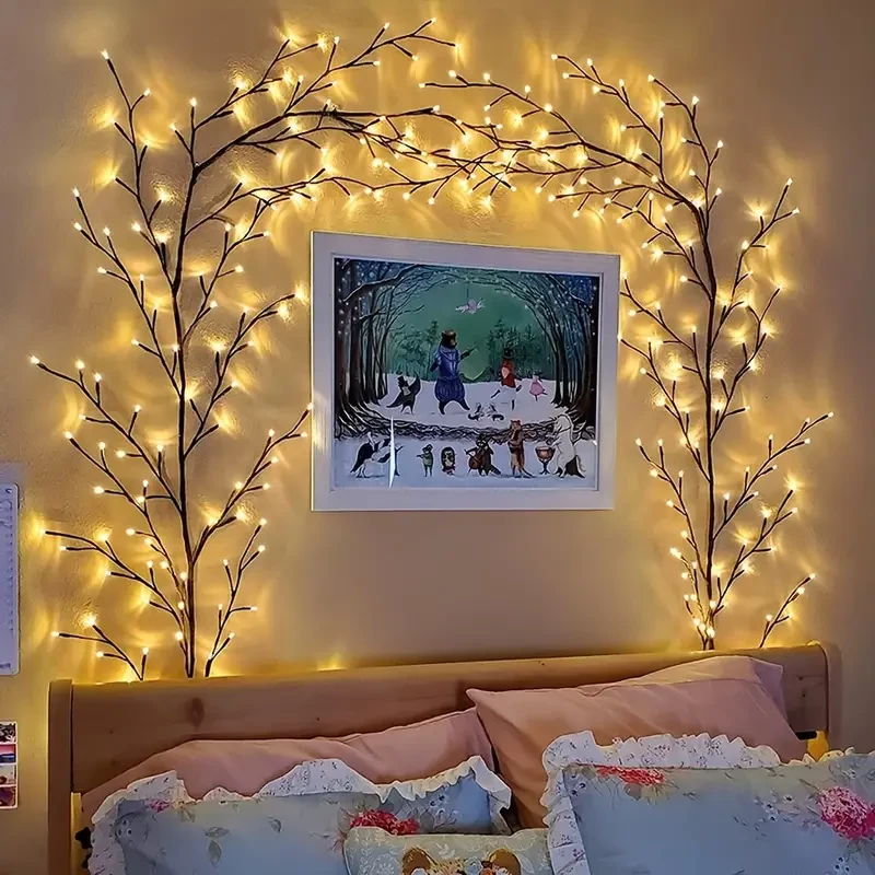 USB-Powered Willow Branch LED Wall Decor 96 Lights