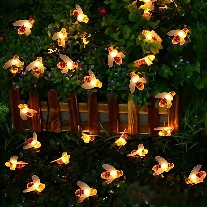 Solar Honey Bee String Lights  6.4m, 30 LED, 8 Modes