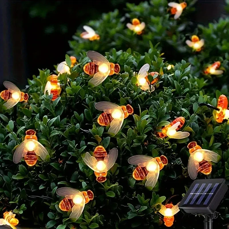 Solar Honey Bee String Lights  6.4m, 30 LED, 8 Modes