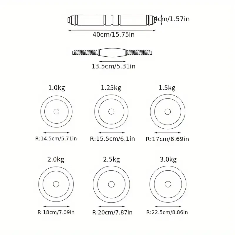 4-in-1 Adjustable Dumbbell Set (19.96KG) Full Body Workout