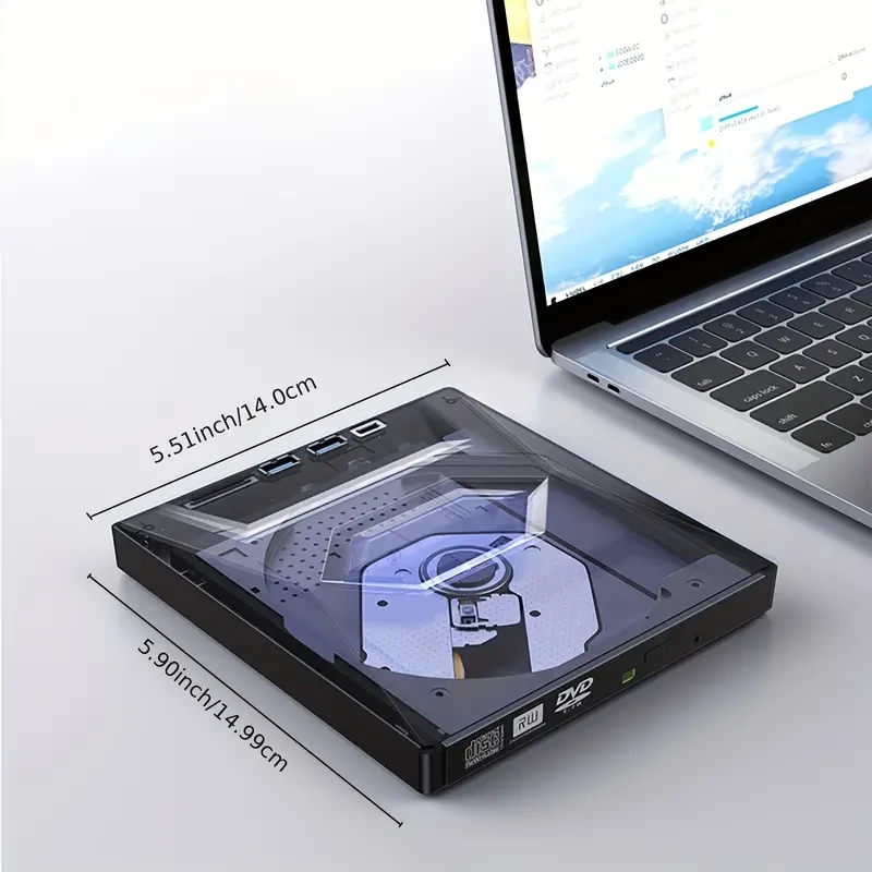 6-in-1 Portable USB 3.0 External DVD Recorder Drive Reader Player Optical Drive For Laptop Computer Desktop Accessories