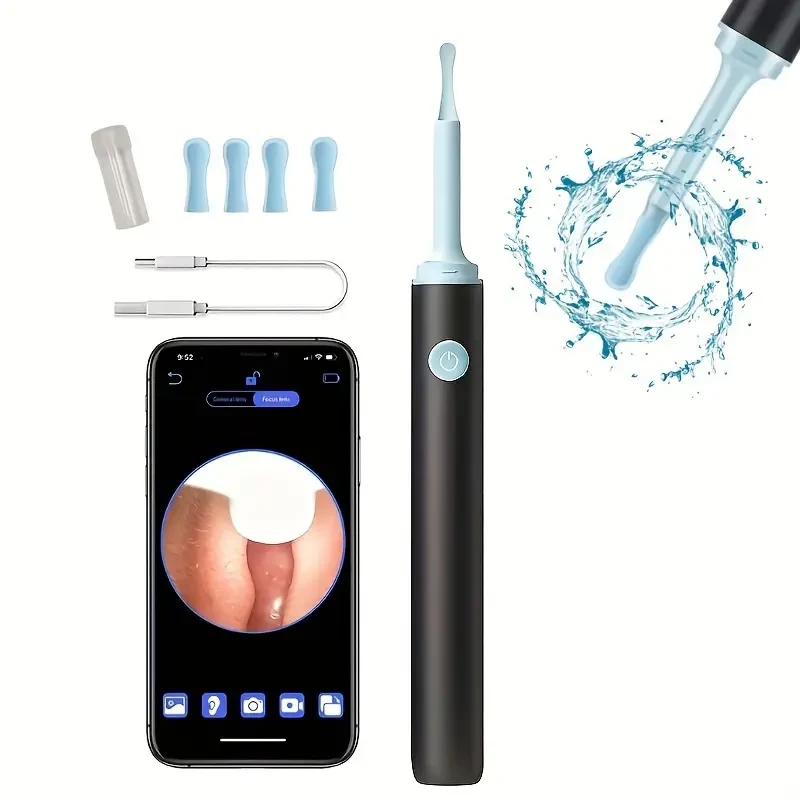 USB Rechargeable Ear Wax Removal Tool With Camera And Ear SetEasy And Safe Earwax Removal Kit With 4 Ear Spoons