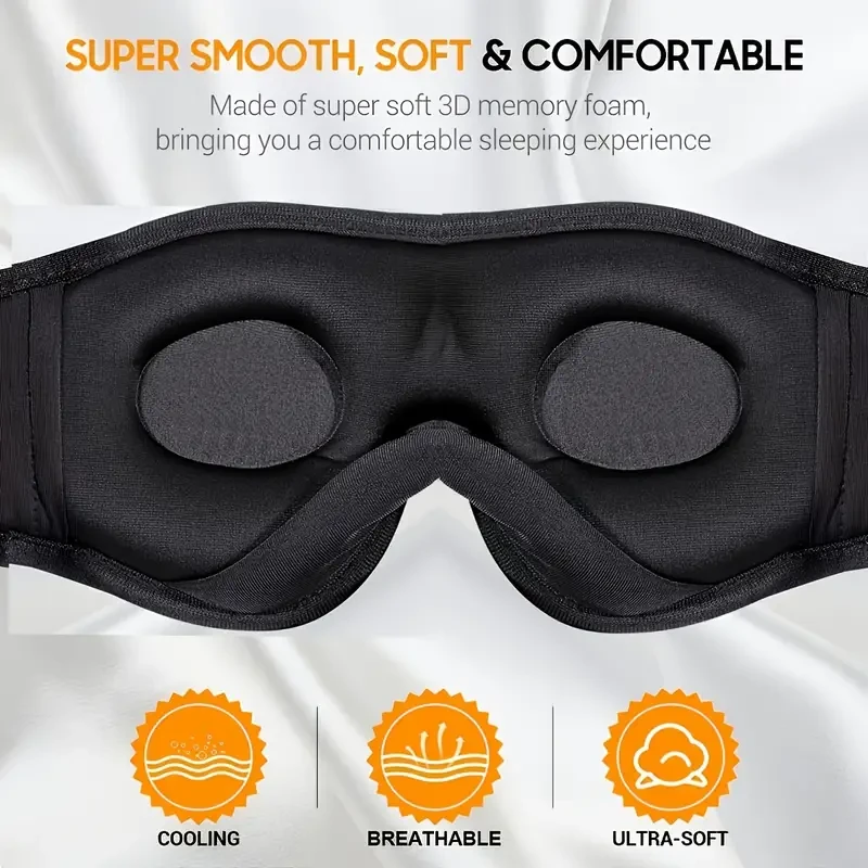 3D Sleep Mask with Wireless Headphones