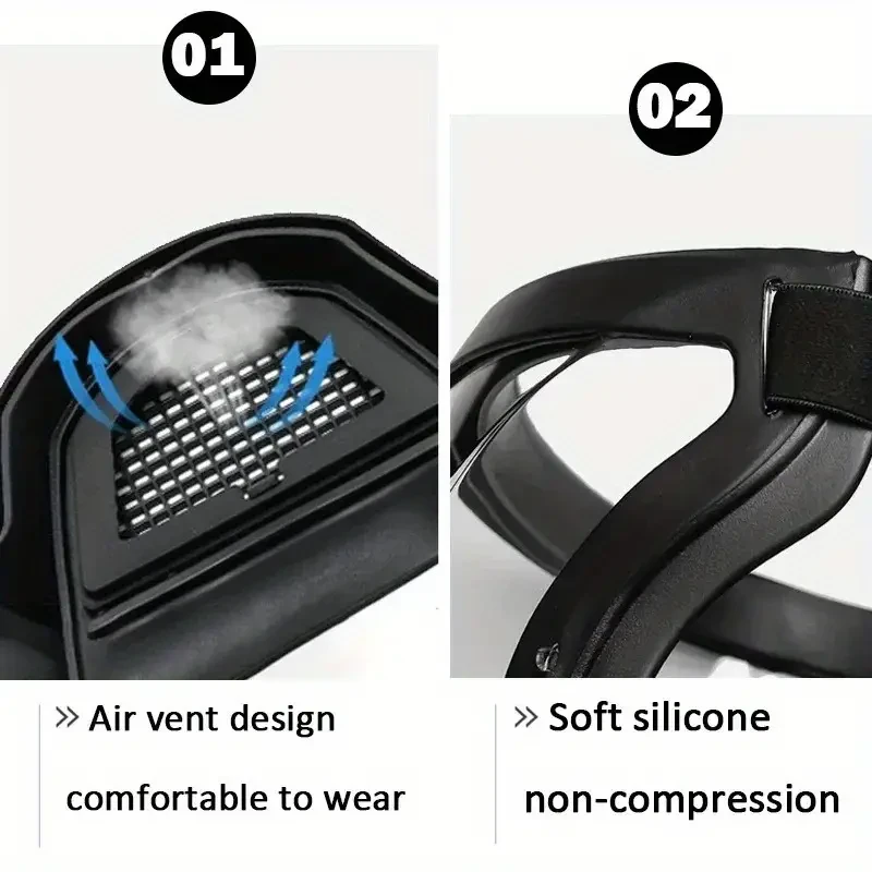 Premium Adjustable Full-Face Shield - Breathable Transparent Protective Screen with Air Vent and Breathing Valve
