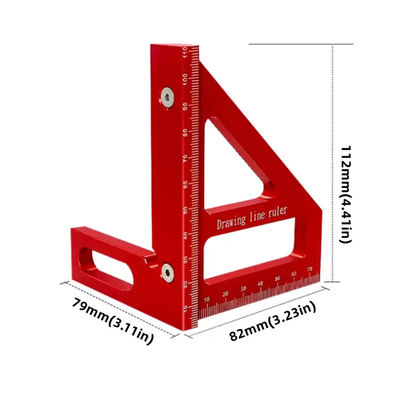 Precision Craftsmanship Multi-Angle Measuring Ruler - Durable Aluminum, Easy-to-Read DIY Tool for Woodworking & Carpentry