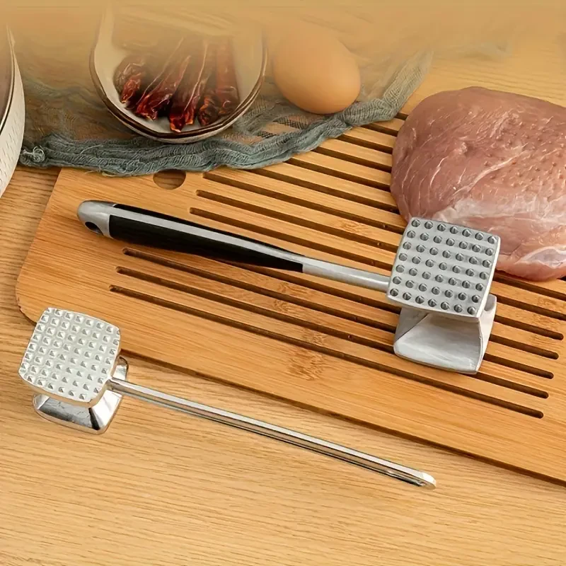Dual-Sided Meat Tenderizer Mallet, Heavy Duty Metal Meat Hammer Meat Master Meat Pounder