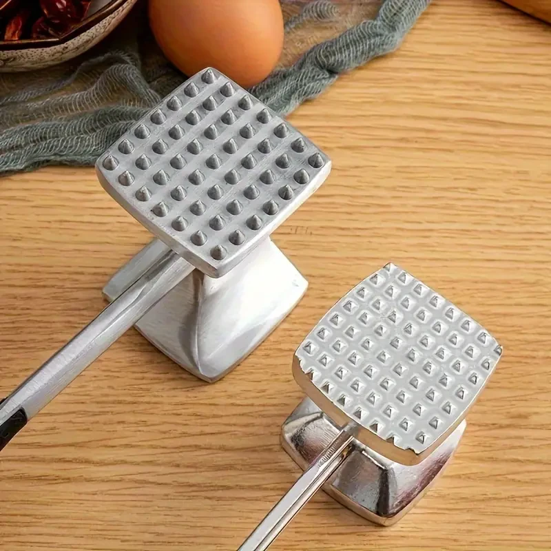 Dual-Sided Meat Tenderizer Mallet, Heavy Duty Metal Meat Hammer Meat Master Meat Pounder
