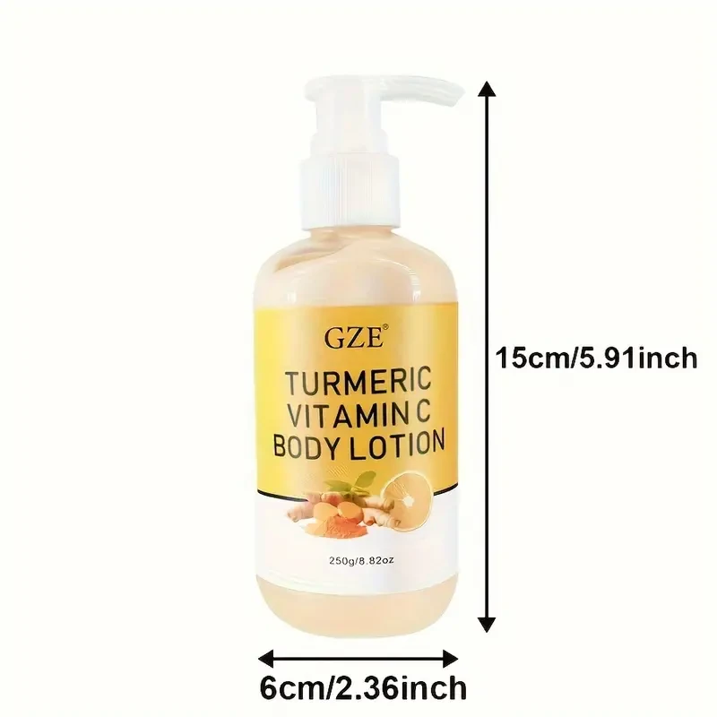 2pcs Radiant Glow Turmeric & Vitamin C Body Lotion - Hydrating, Brightening, and Soothing Skin Care for All Skin Types with Glycerin, Vitamin E, and No Harsh Chemicals