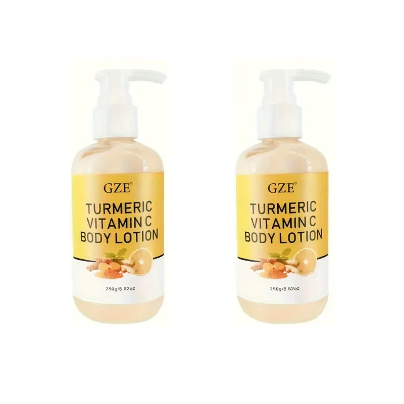 2pcs Radiant Glow Turmeric & Vitamin C Body Lotion - Hydrating, Brightening, and Soothing Skin Care for All Skin Types with Glycerin, Vitamin E, and No Harsh Chemicals