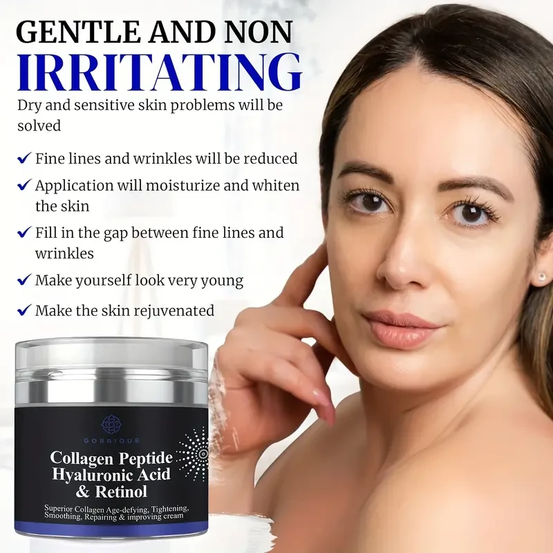 50ml Collagen Peptide Cream With Hyaluronic Acid And Retinol, Firming And Tightening Skin Care Face Moisturizer