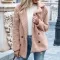 Womens Loose Lapel Fluffy Coat  Button Jacket Cardigan for Winter