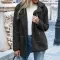 Womens Loose Lapel Fluffy Coat  Button Jacket Cardigan for Winter