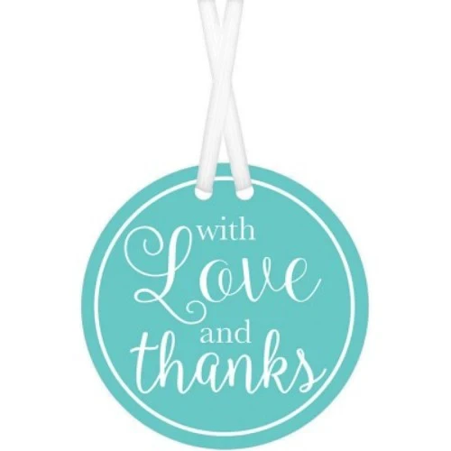 With Love & Thanks Tags - Robin's-Egg Blue - Pack of 25