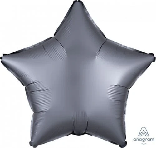 45cm Standard Balloon XL Satin Luxe Graphite Star