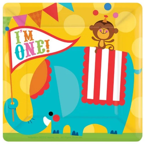 Plates - Fisher Price 1st Birthday Circus - Pack of 8