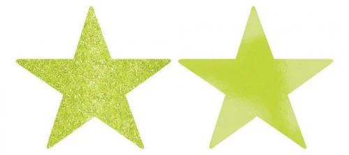 Solid Star Cutouts Foil & Glitter - Kiwi (5 units) - Pack of 5