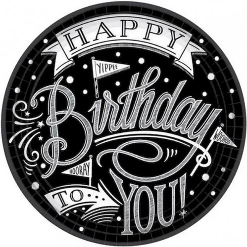 Round Plates - Hooray, It's Your Birthday (18 units) - Pack of 18