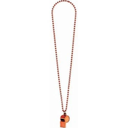 Whistle On Chain Necklace - Orange