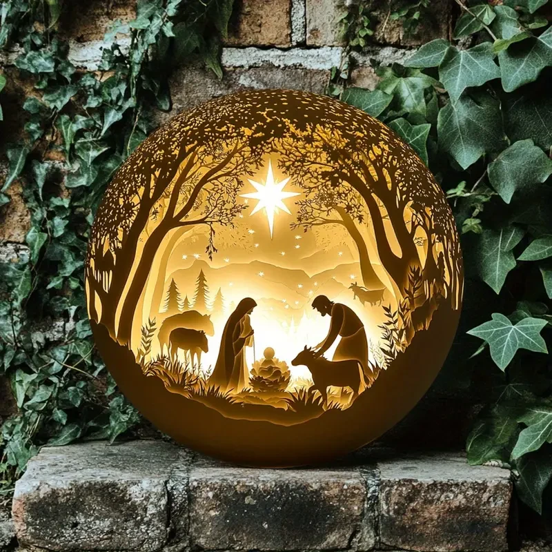 Jesus Birth Scene Decorative Wall Art, 20.32x20.32 cm