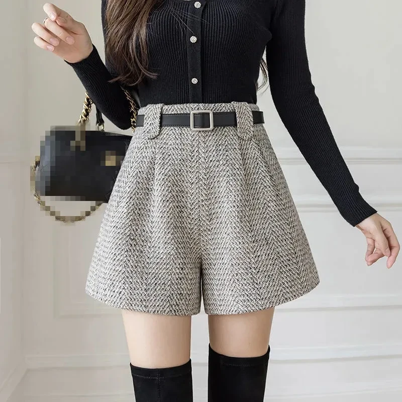 Women's Casual High Waisted Suit Shorts