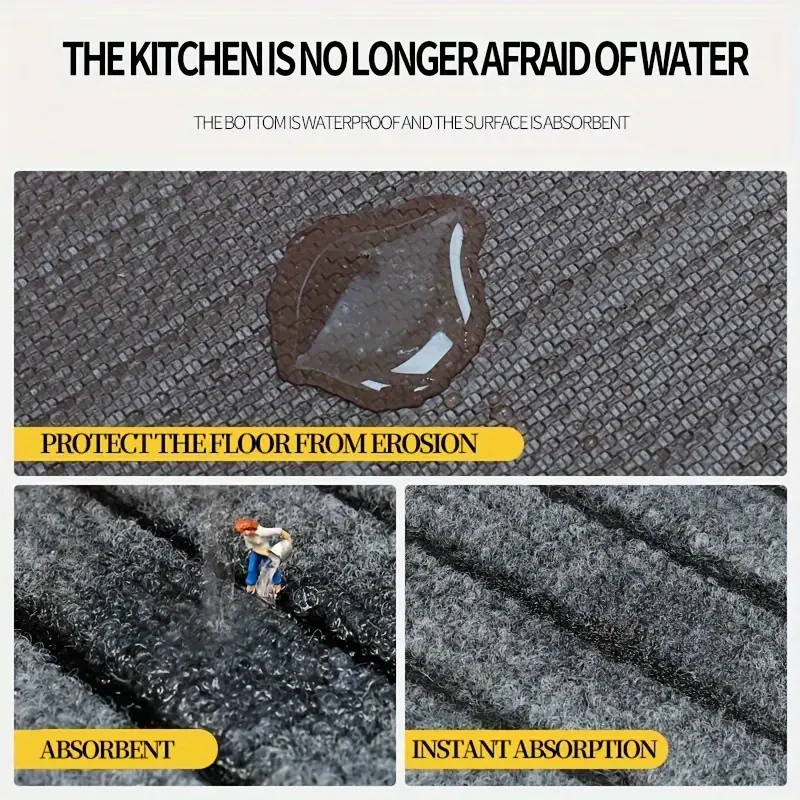 Non-slip Kitchen Rug  Waterproof, Oil-Resistant & Easy-to-Maintain Floor Mat