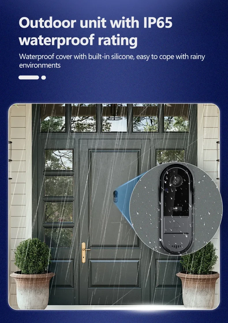 X8 Intelligent Wireless Doorbell, Visual Wi-Fi Doorbell, Waterproof Wireless Video Doorbell, Camera, Night Vision, Voice Converter, Photo And Video, Two-way Audio